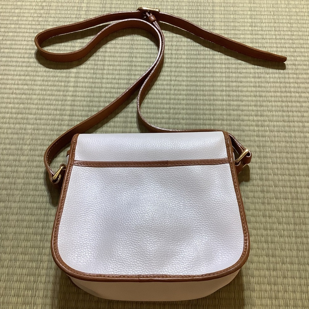 Vintage Pierre Balmain Purse White and Brown Leather Crossbody Bag - Picture 2 of 11